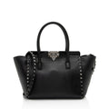 Valentino Calfskin Rockstud Double Handle Small Tote (SHF-jtnTAO)