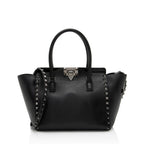 Valentino Calfskin Rockstud Double Handle Small Tote (SHF-jtnTAO)