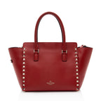 Valentino Calfskin Rockstud Double Handle Small Tote