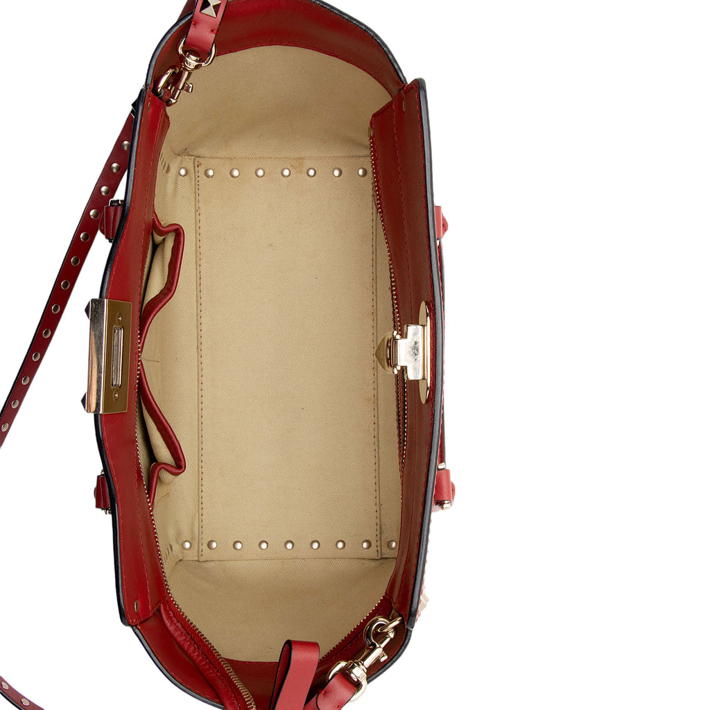 Valentino Calfskin Rockstud Double Handle Small Tote