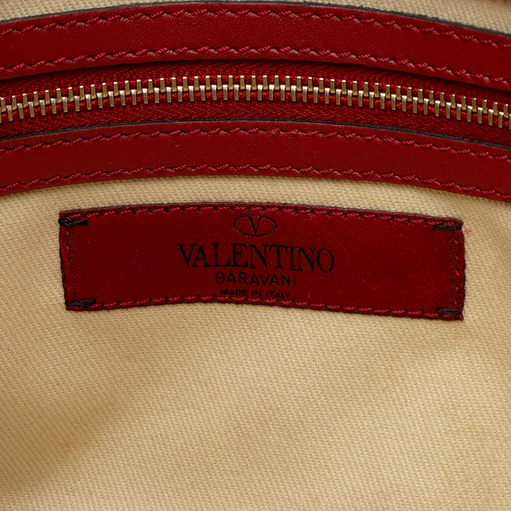 Valentino Calfskin Rockstud Double Handle Small Tote