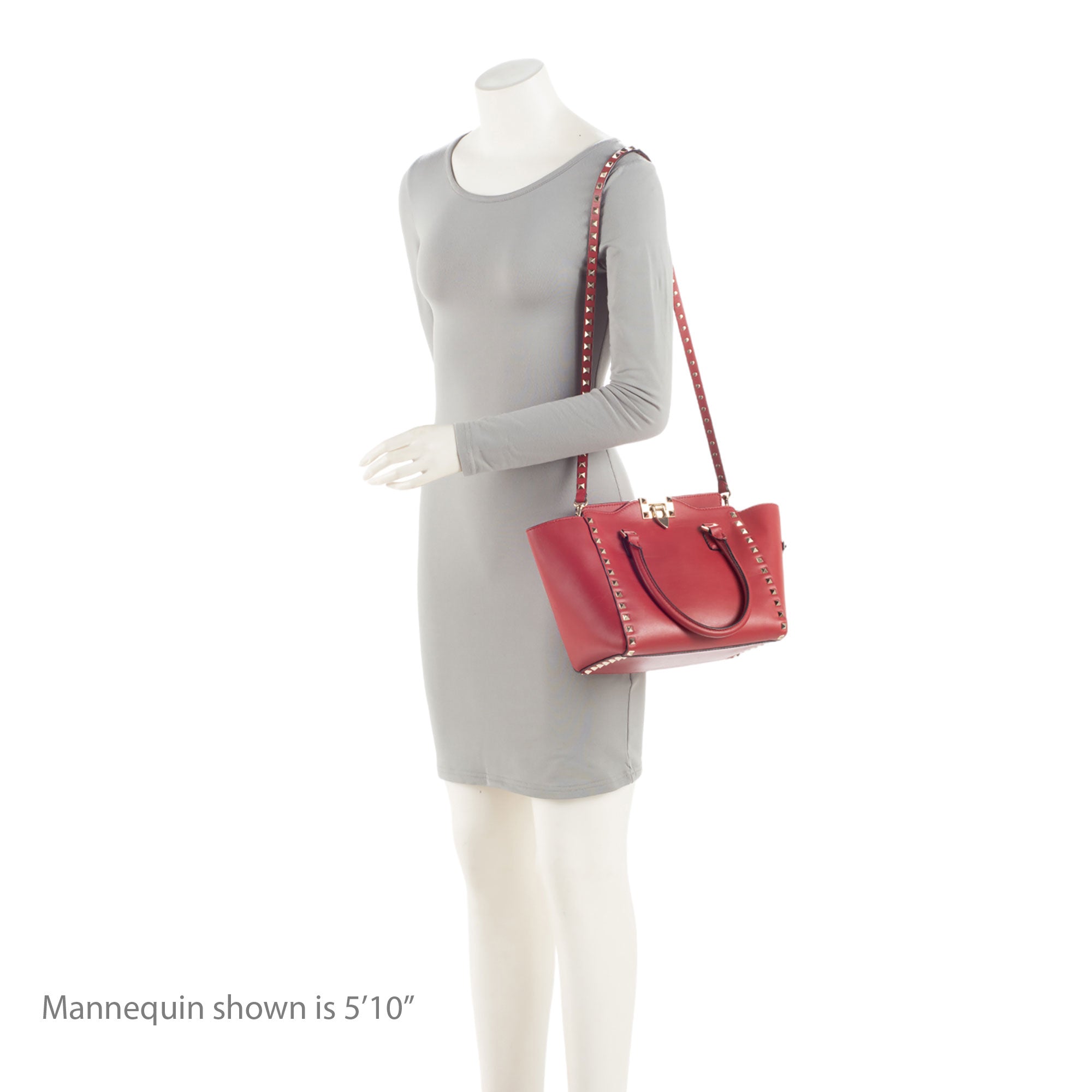 Valentino Calfskin Rockstud Double Handle Small Tote