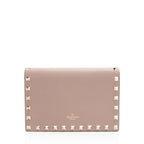 Valentino Calfskin Rockstud Envelope Chain Clutch
