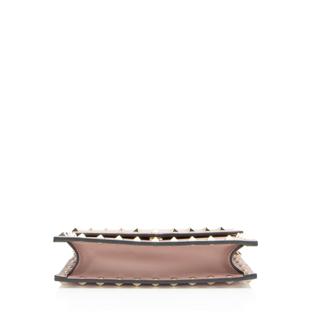 Valentino Calfskin Rockstud Envelope Chain Clutch