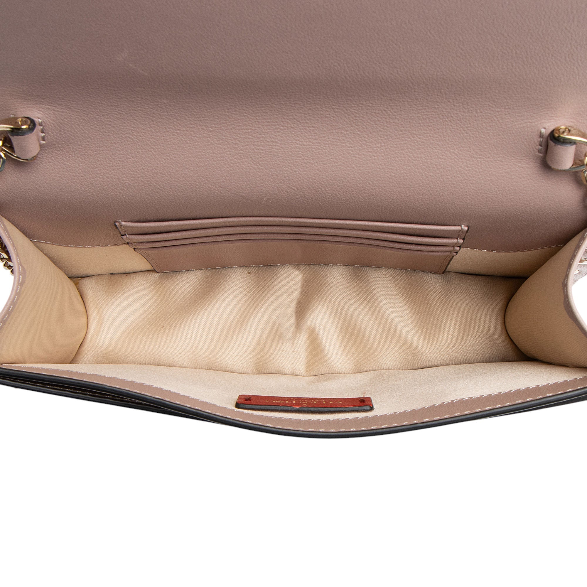 Valentino Calfskin Rockstud Envelope Chain Clutch