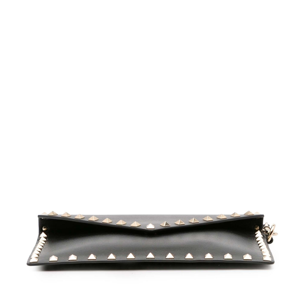 Valentino Calfskin Rockstud Envelope Flat Wristlet Clutch