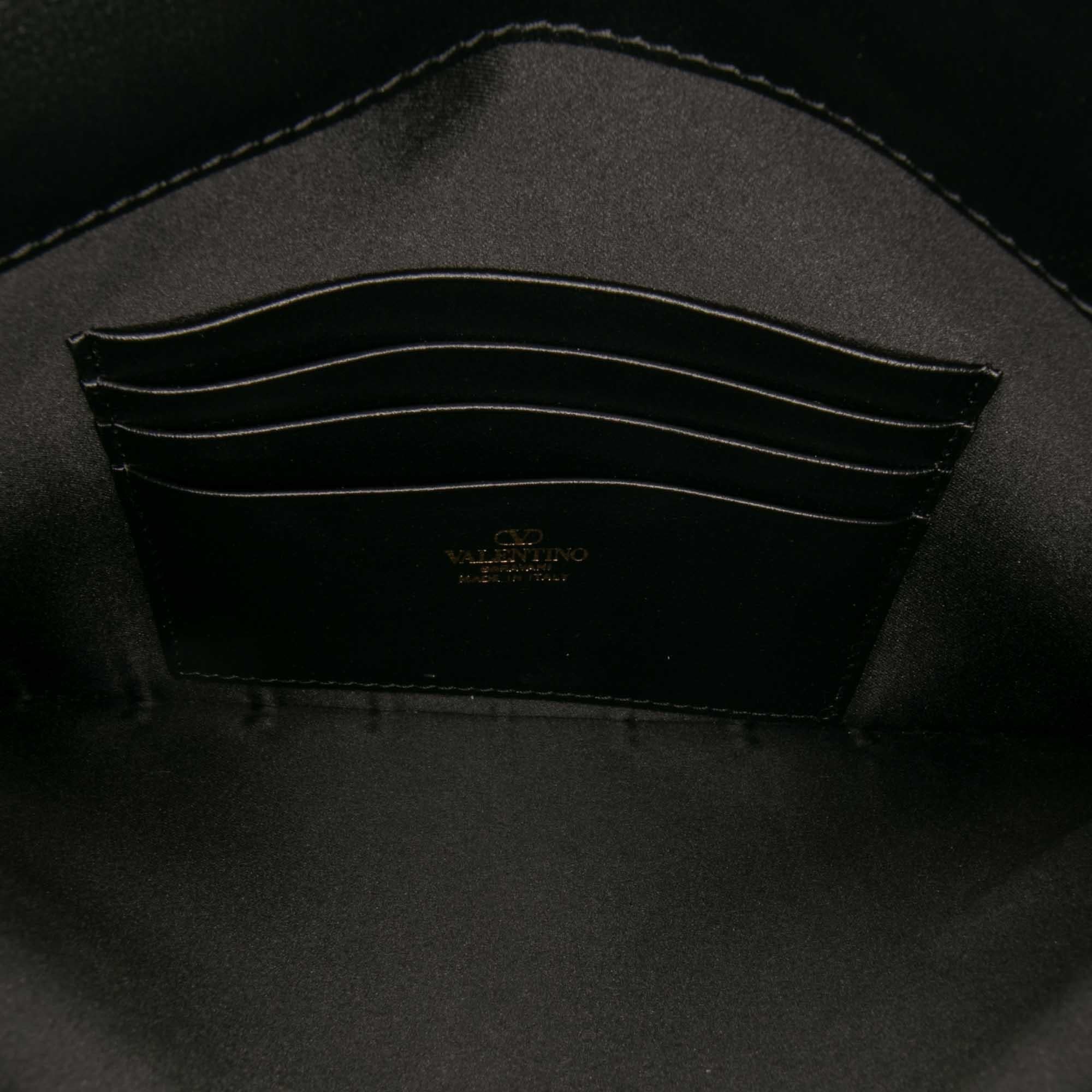 Valentino Calfskin Rockstud Envelope Flat Wristlet Clutch