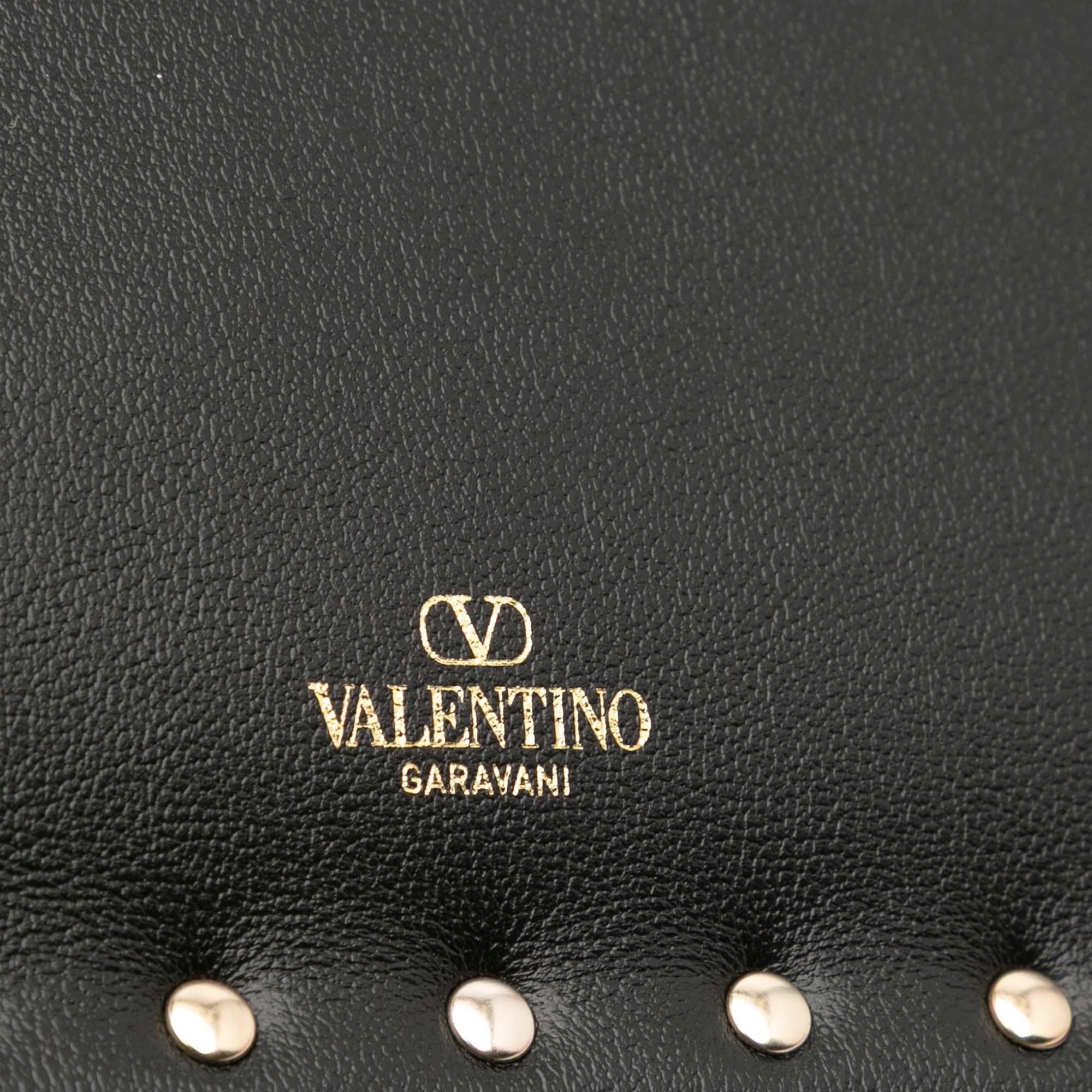 Valentino Calfskin Rockstud Envelope Flat Wristlet Clutch