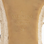 Valentino Calfskin Rockstud Espadrille Wedge Sandals - Size 9 / 39 (SHF-IwDqZj)