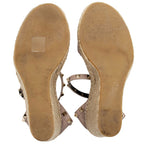 Valentino Calfskin Rockstud Espadrille Wedge Sandals - Size 9 / 39 (SHF-IwDqZj)