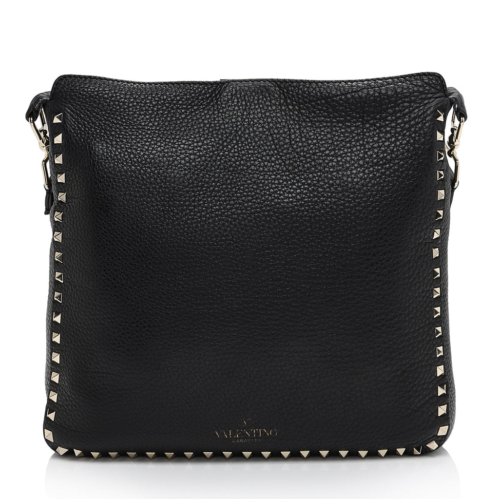 Valentino Calfskin Rockstud Large Messenger Bag (SHF-TuxJL8)
