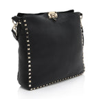 Valentino Calfskin Rockstud Large Messenger Bag (SHF-TuxJL8)
