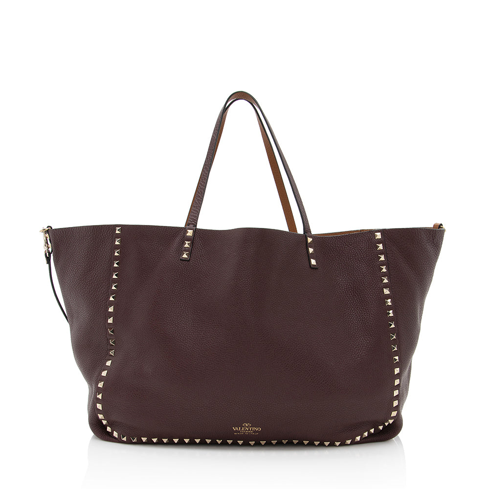 Valentino Calfskin Rockstud Reversible Small Tote - FINAL SALE (SHF-19189)