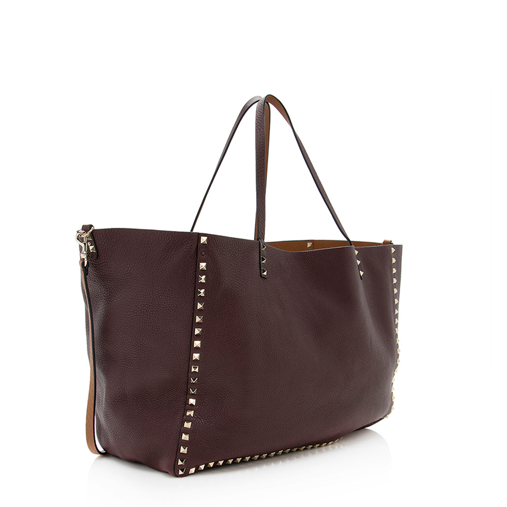 Valentino Calfskin Rockstud Reversible Small Tote - FINAL SALE (SHF-19189)