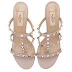 Valentino Calfskin Rockstud Slide Sandals - Size 7.5 / 37.5 (SHF-X4kMjr)