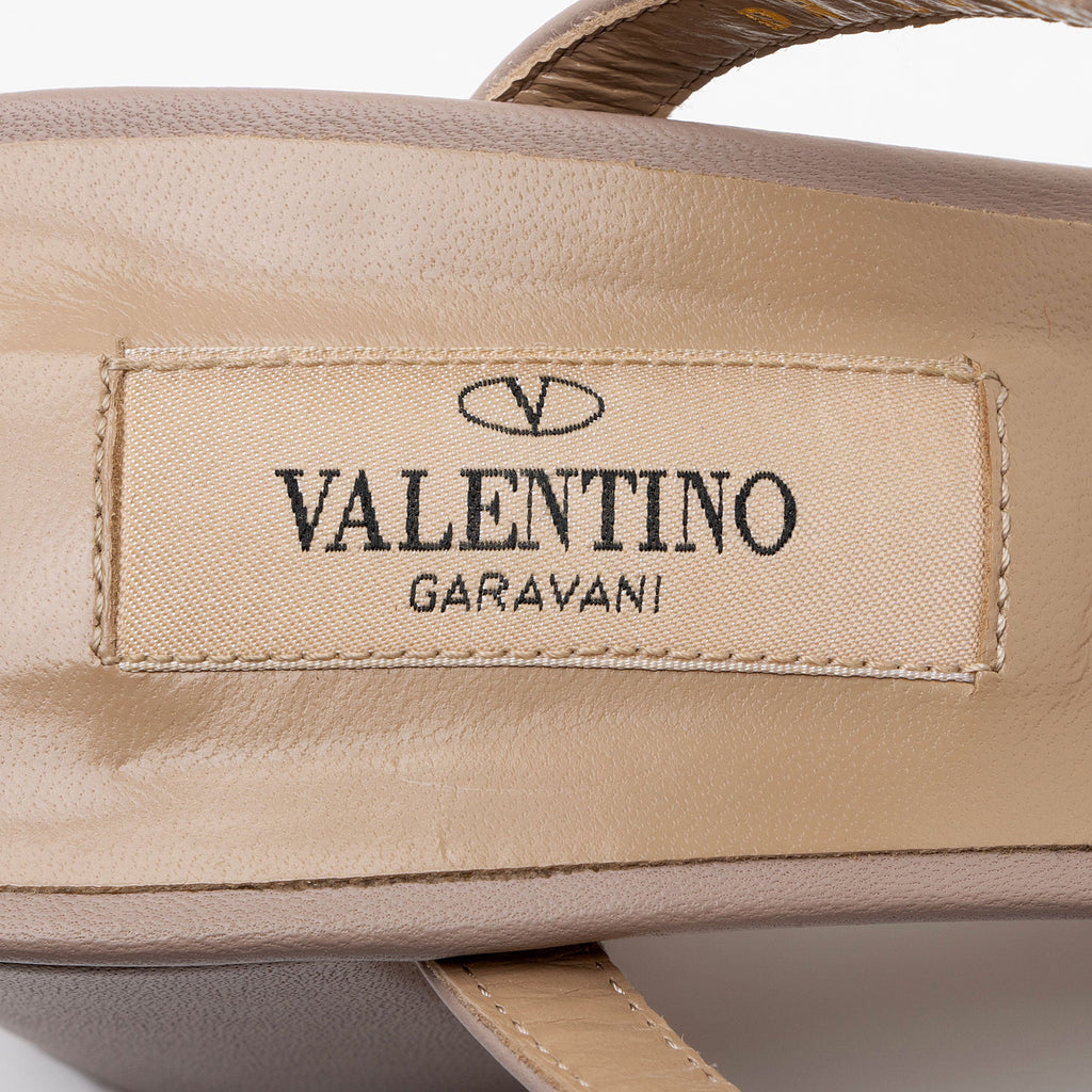 Valentino Calfskin Rockstud Slide Sandals - Size 7.5 / 37.5 (SHF-X4kMjr)