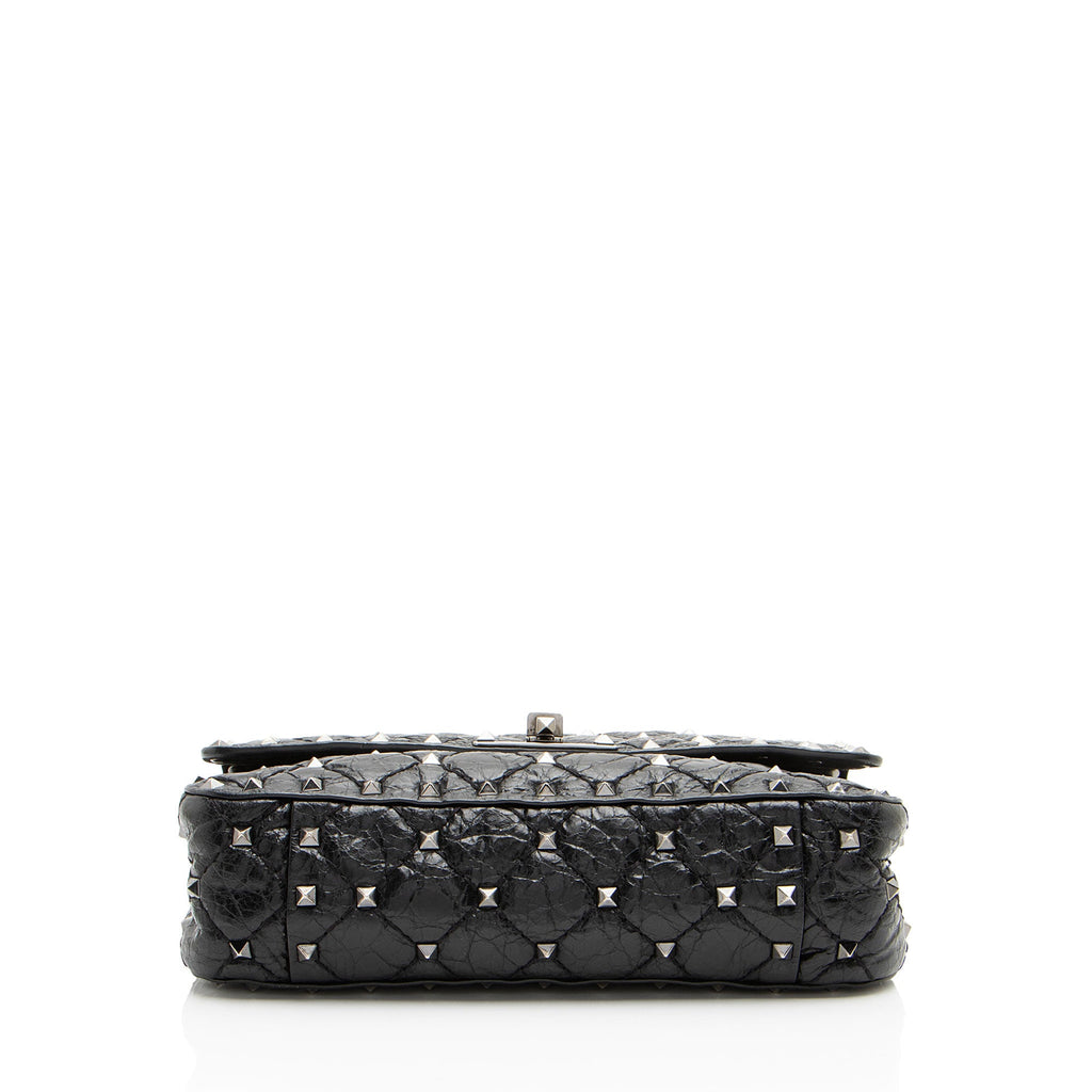 Valentino Calfskin Rockstud Spike Up Chain Small Shoulder Bag (SHF-rCwl8I)