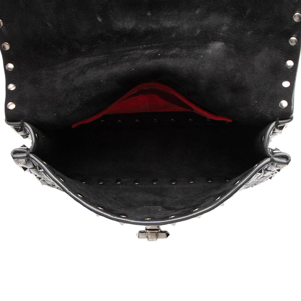 Valentino Calfskin Rockstud Spike Up Chain Small Shoulder Bag (SHF-rCwl8I)