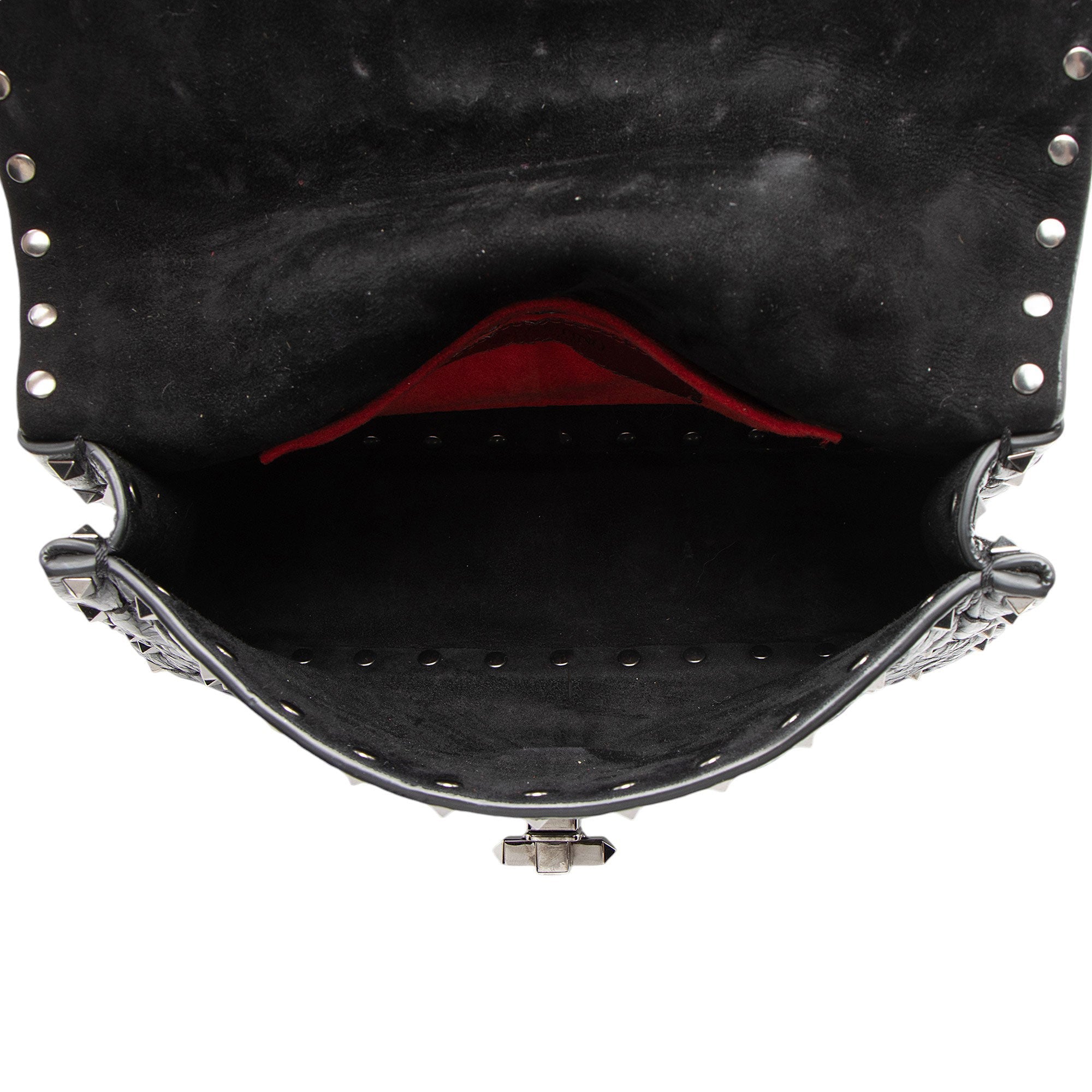 Valentino Calfskin Rockstud Spike Up Chain Small Shoulder Bag (SHF-rCwl8I)