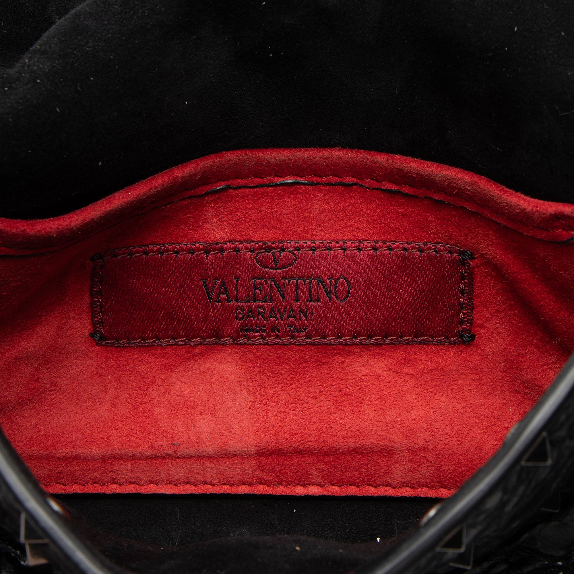 Valentino Calfskin Rockstud Spike Up Chain Small Shoulder Bag (SHF-rCwl8I)