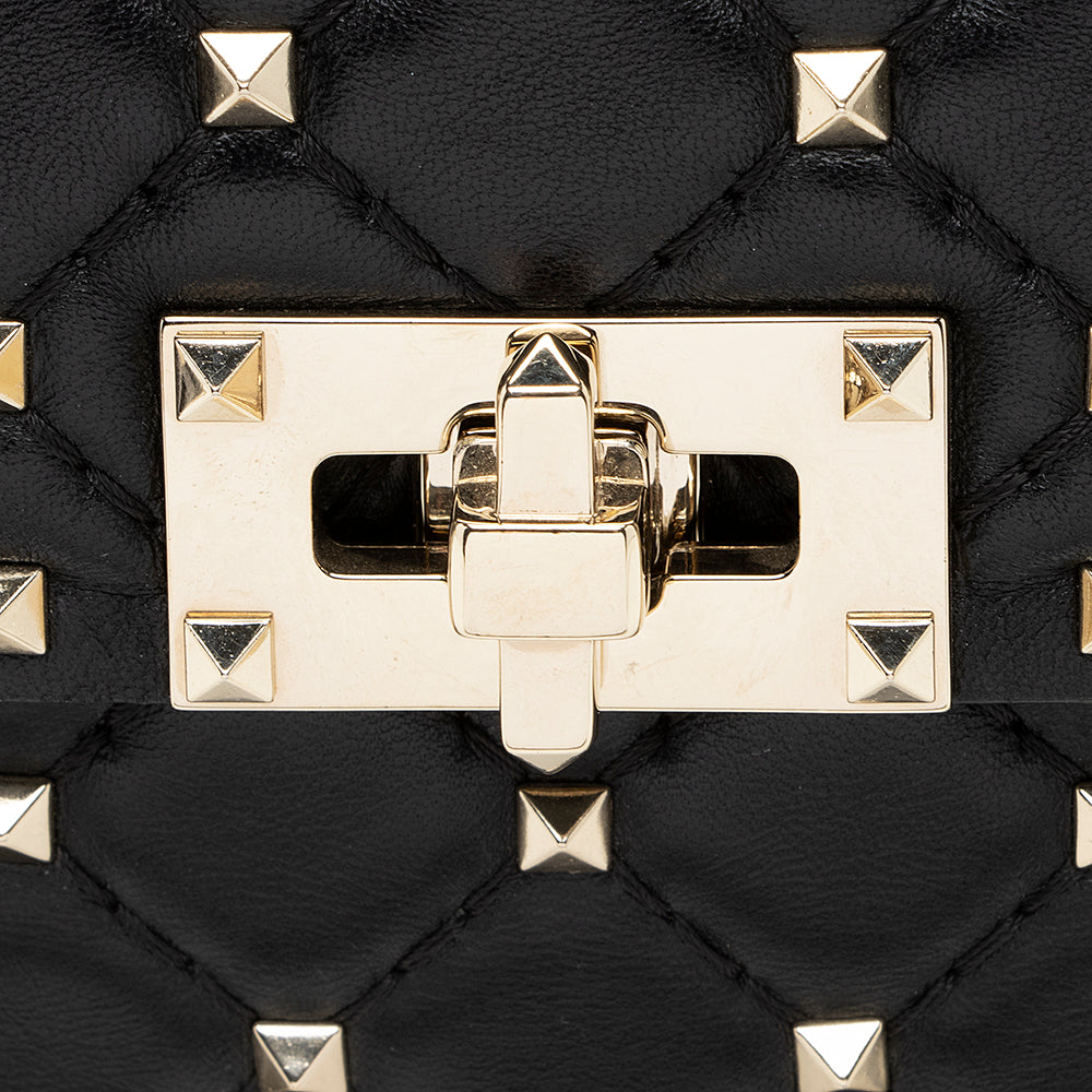Valentino Calfskin Rockstud Spike Up Chain Shoulder Bag (SHF-19936)
