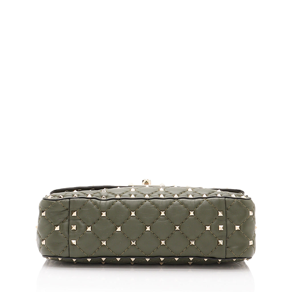 Valentino Calfskin Rockstud Spike Up Chain Shoulder Bag (SHF-a2oPsZ)