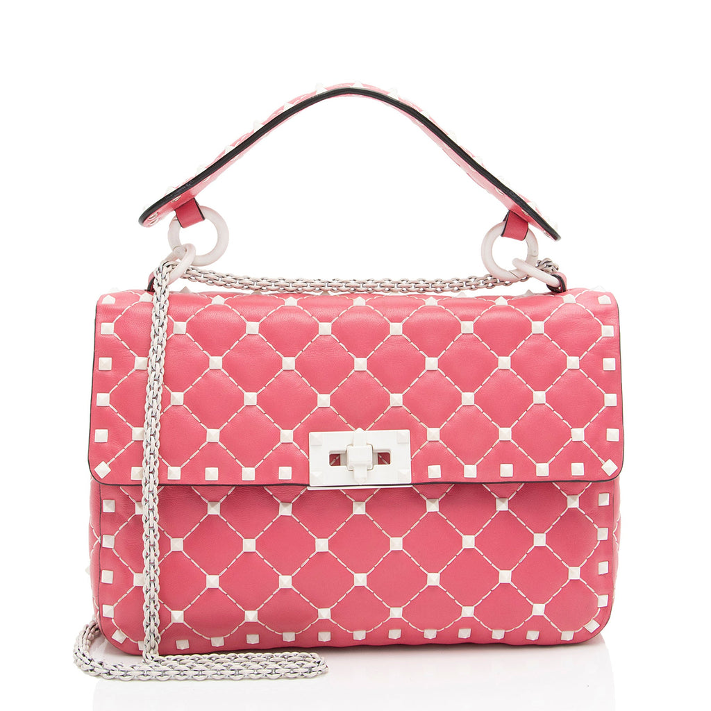 Valentino Calfskin Rockstud Spike Up Shoulder Bag (SHF-FvKLYe)