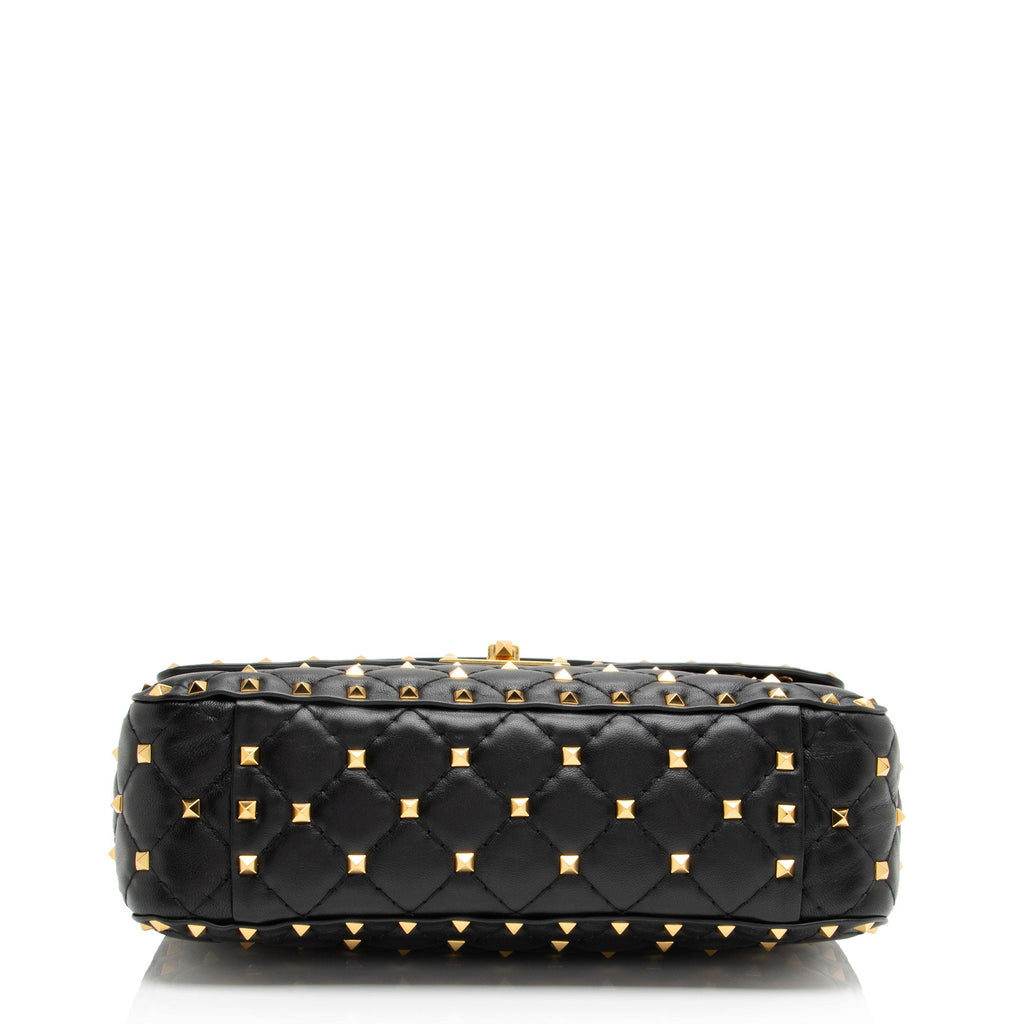 Valentino Calfskin Rockstud Spike Up Shoulder Bag (SHF-2OXYRm)