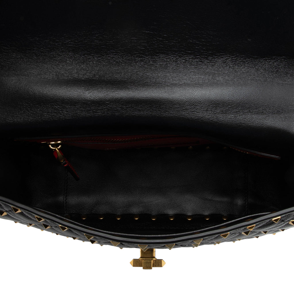 Valentino Calfskin Rockstud Spike Up Shoulder Bag (SHF-2OXYRm)