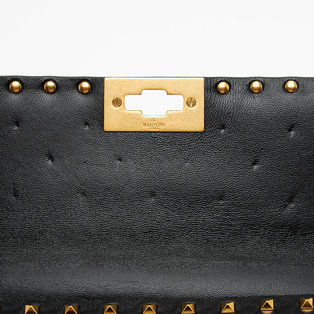 Valentino Calfskin Rockstud Spike Up Shoulder Bag (SHF-2OXYRm)