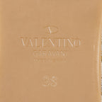 Valentino Calfskin Rockstud Torchon Ankle Strap Wedge Sandals - Size 8 / 38