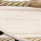 Valentino Calfskin Rockstud Torchon Ankle Strap Wedge Sandals - Size 8 / 38