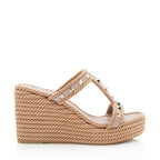 Valentino Calfskin Rockstud Torchon Wedge Sandals - Size 10 / 40 (SHF-qsbfcn)