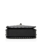 Valentino Calfskin Rolling Rockstud Guitar-Strap Shoulder Bag (SHF-19351)