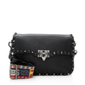Valentino Calfskin Rolling Rockstud Guitar-Strap Shoulder Bag (SHF-19351)