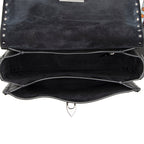 Valentino Calfskin Rolling Rockstud Guitar-Strap Shoulder Bag (SHF-19351)