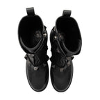 Valentino Calfskin Roman Stud Combat Boots - Size 10 / 40.5