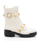 Valentino Calfskin Roman Stud Combat Boots - Size 7.5 / 37.5
