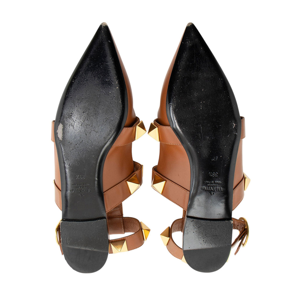 Valentino Calfskin Roman Stud Flats - Size 9.5 / 39.5