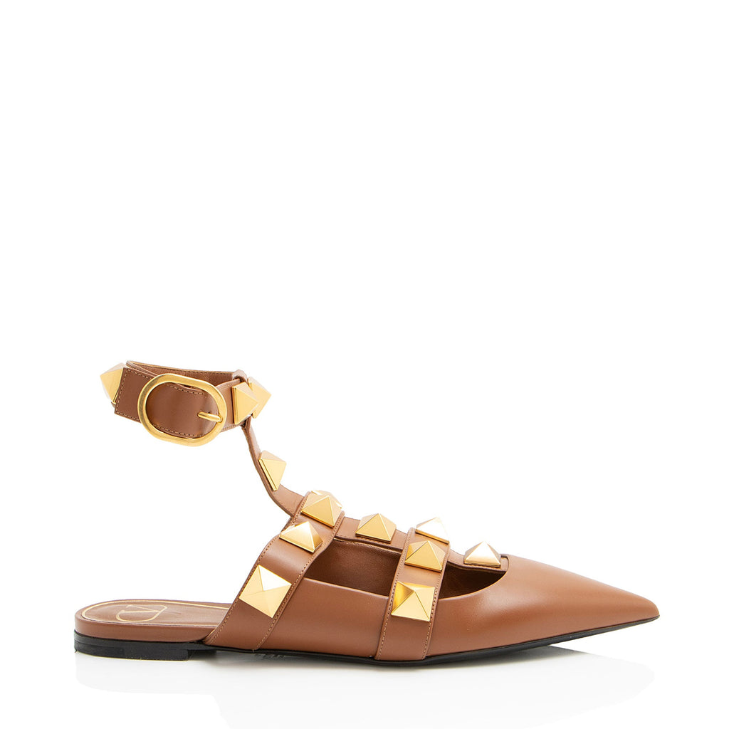 Valentino Calfskin Roman Stud Flats - Size 9.5 / 39.5