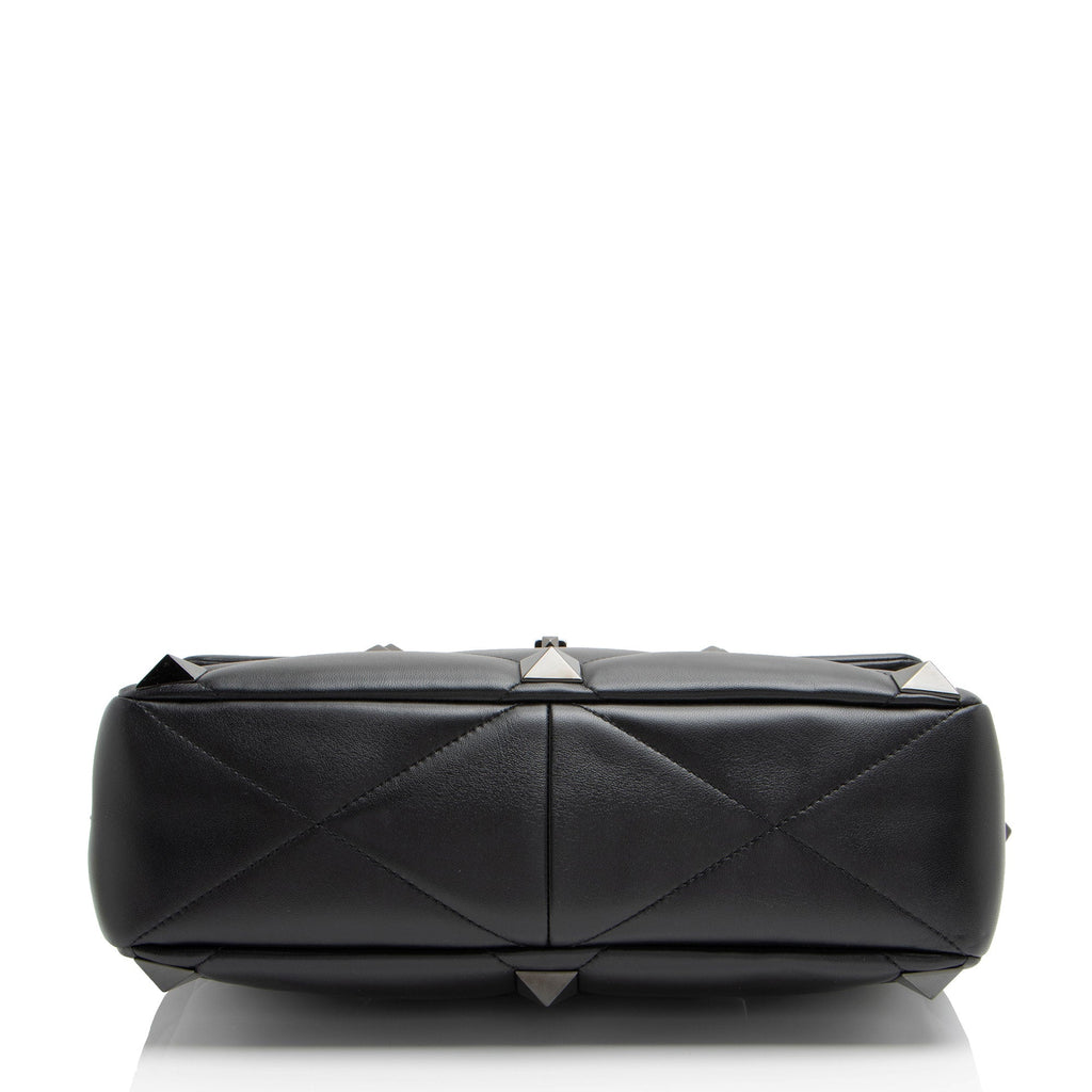 Valentino Calfskin Roman Stud Maxi Shoulder Bag