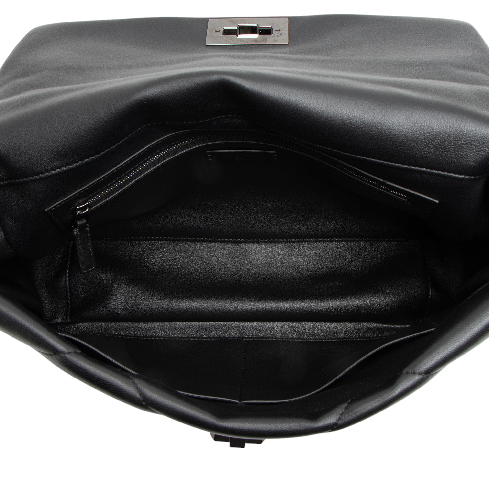 Valentino Calfskin Roman Stud Maxi Shoulder Bag