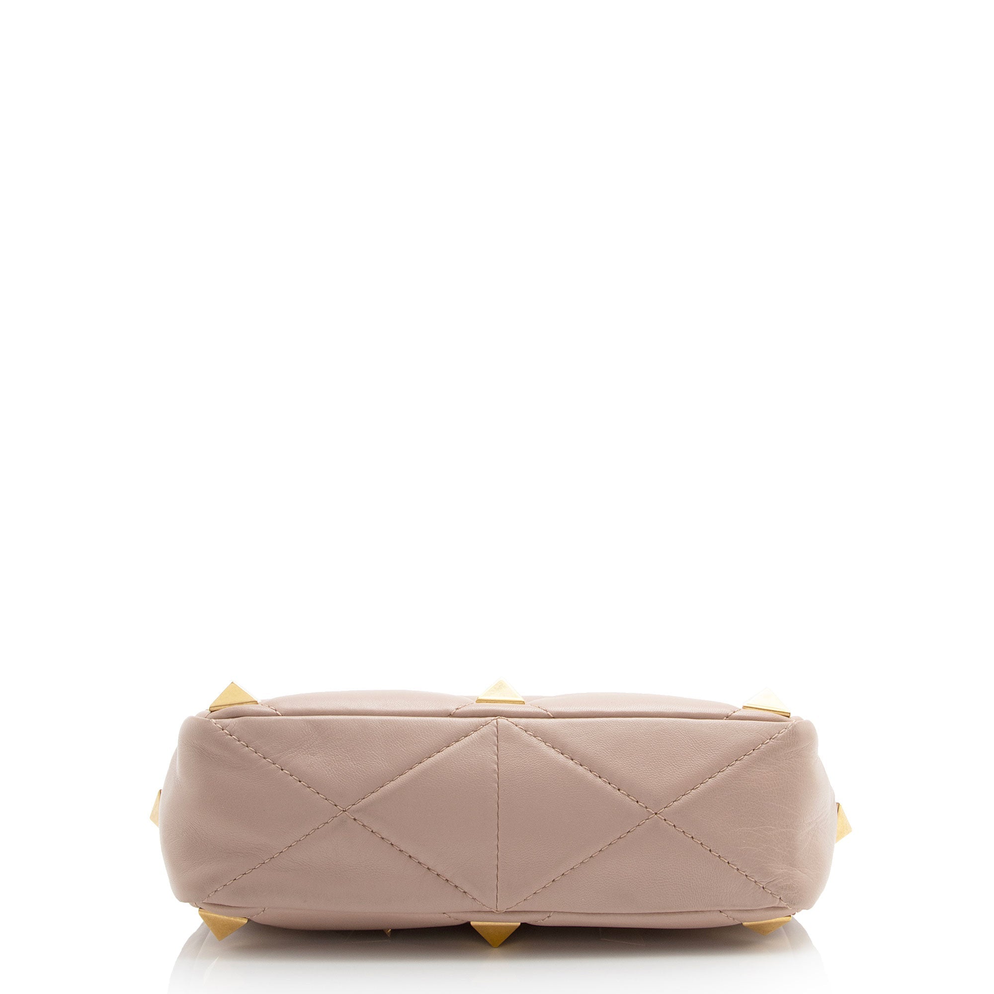 Valentino Calfskin Roman Stud Medium Shoulder Bag (SHF-SYRDK3)