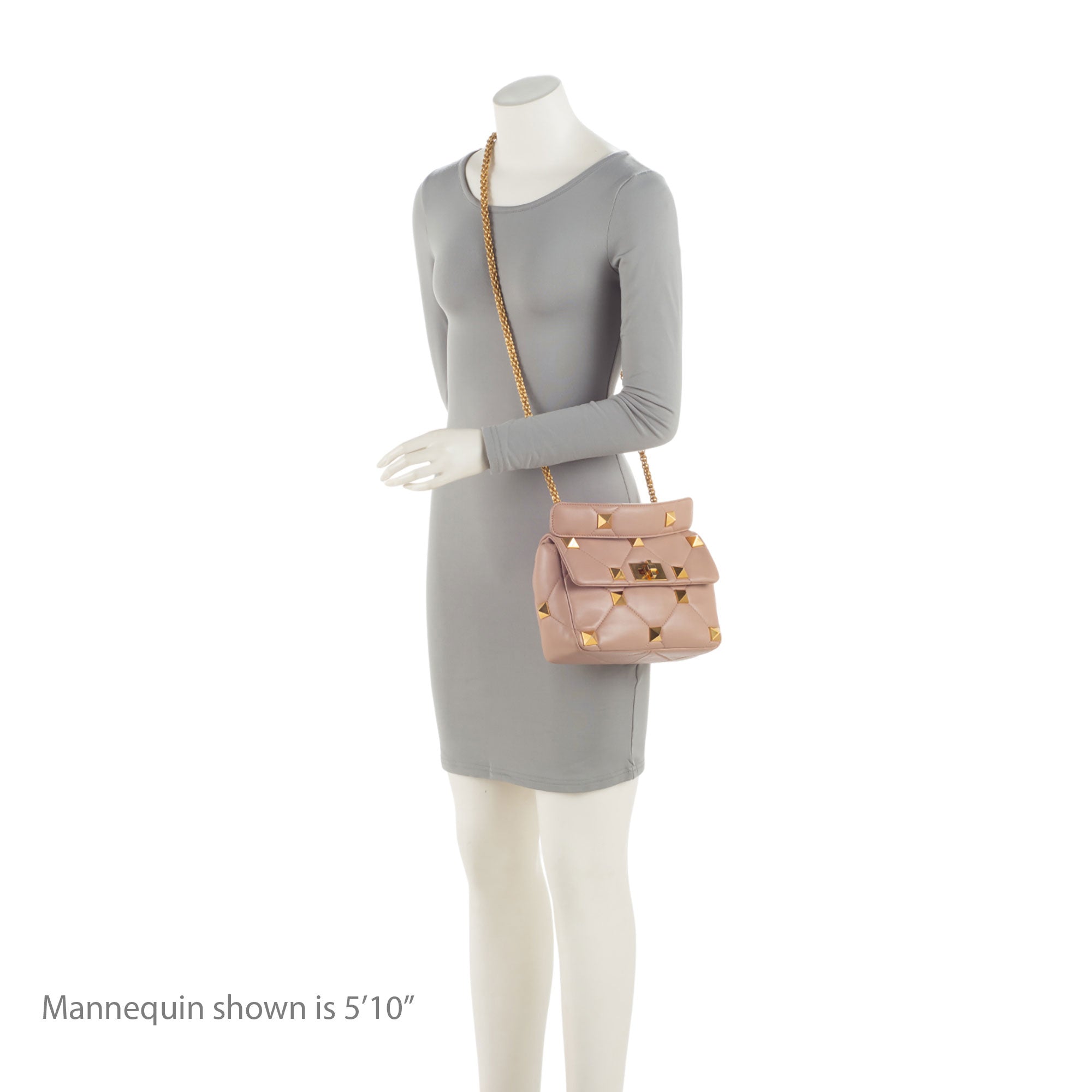 Valentino Calfskin Roman Stud Medium Shoulder Bag (SHF-SYRDK3)