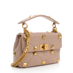 Valentino Calfskin Roman Stud Medium Shoulder Bag (SHF-SYRDK3)