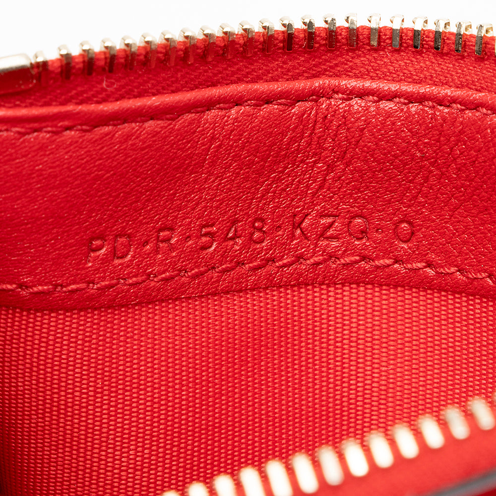 Valentino Calfskin V Logo Zip Pouch (SHF-16943)