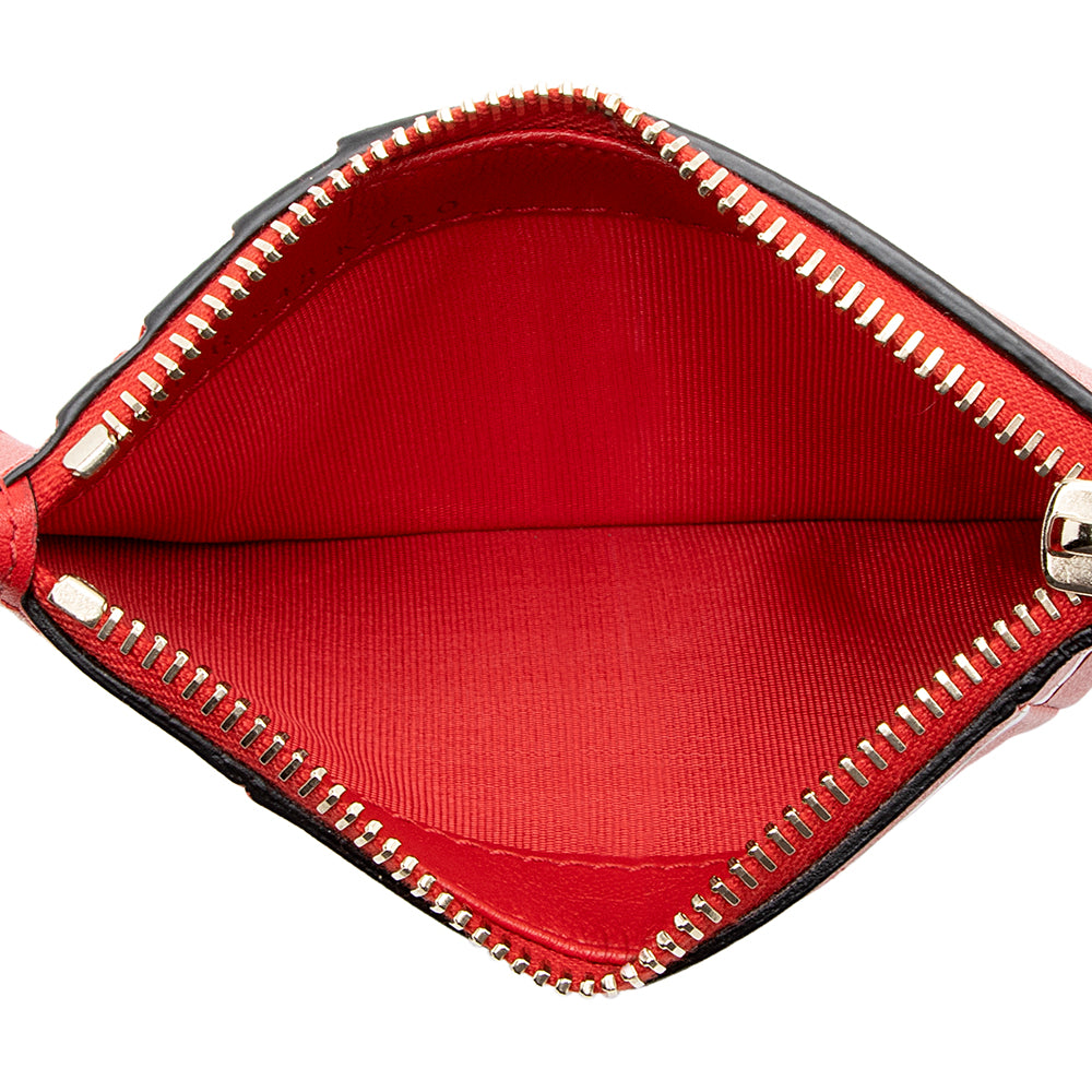 Valentino Calfskin V Logo Zip Pouch (SHF-16943)