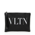 Valentino Rubber Effect Calfskin VLTN Wristlet (SHF-18955)