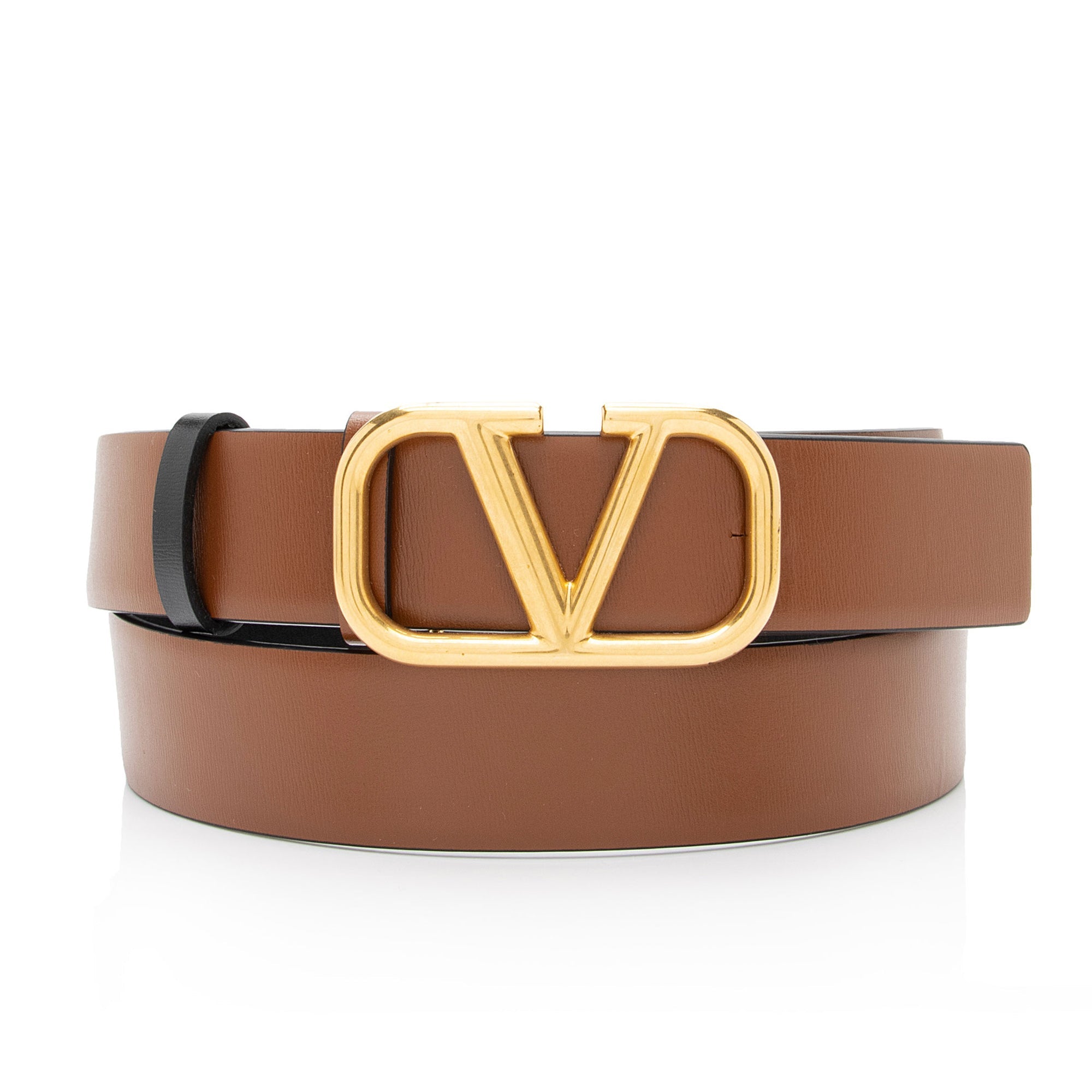 Valentino Calfskin VLogo Signature Reversible Belt - Size 34 / 85 (SHF-FzaZUu)