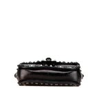 Valentino Craquele Calfskin Guitar Strap Rockstud Rolling Flap Crossbody